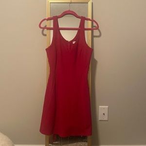 Red V-neck Mini Dress.
